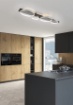 Immagine di Plafoniera Applique Nera 4 Anelli Led Switch Dimmer Medera Base Legno Bianco Trio Lighting