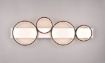 Immagine di Plafoniera Applique Nera 4 Anelli Led Switch Dimmer Medera Base Legno Bianco Trio Lighting