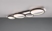 Immagine di Plafoniera Applique Nera 4 Anelli Led Switch Dimmer Medera Base Legno Bianco Trio Lighting