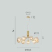 Immagine di Lampadario Contemporaneo Honey S9 Sfere Vetro G9 Led Luce Ambiente Design