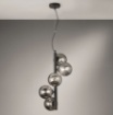 Immagine di Lampadario A Sospensione Honey S5 Sfere Vetro G9 Led Fan