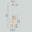 Immagine di Lampadario A Sospensione Honey S5 Sfere Vetro G9 Led Fan