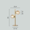 Immagine di Lampada Da Tavolo 2 Luci Metallo Con Sfere Vetro G9 Led