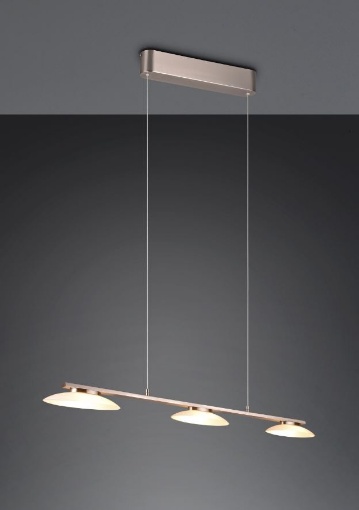 Immagine di Sospensione Illuminazione Tavolo  Cucina Led Switch Dimmer Merton Nichel Trio Lighting 
