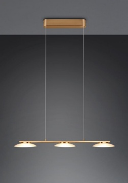 Immagine di Lampadario a Sospensione Cucina Led Switch Dimmer Merton Ottone Trio Lighting