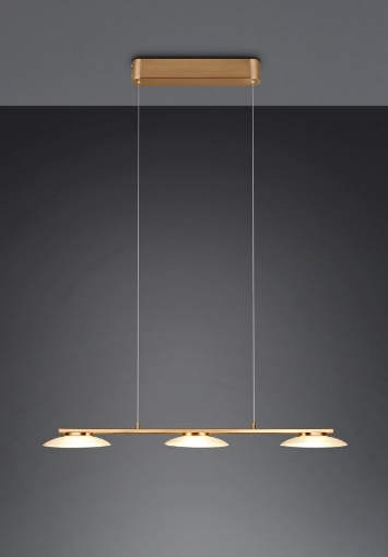 Immagine di Lampadario a Sospensione Cucina Led Switch Dimmer Merton Ottone Trio Lighting