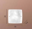 Immagine di Plafoniera Moderna Quadrata Vetro Granigliato Bianco 30x30 cm