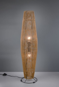 Immagine di Piantana in Corda Naturale Marrone Miki 2xE27 Trio Lighting  
