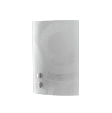 Immagine di Applique Moderna Vetro Curvo Granigliato Bianco 1xE27