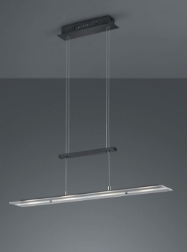 Immagine di Lampada a Sospensione Rettangolare Moderna Led Milos Nero Trio Lighting