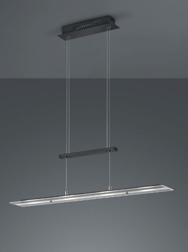 Immagine di Lampada a Sospensione Rettangolare Moderna Led Milos Nero Trio Lighting