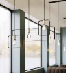 Immagine di Lampadario Lineare Metallo Smith S3 Luce Diffusa E27 Fan