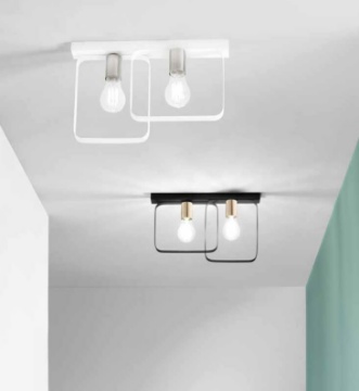 Immagine di Plafoniera Metallo Smith PL2 Luce Diffusa E27 Led Fan Ambiente Design