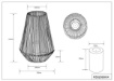 Immagine di Lume Alto Led Effetto Fiamma per Veranda Plastica Grigia Mineros H51 cm Trio Lighting 
