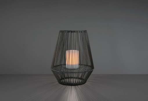 Immagine di Lumetto Zona Giardino Led Effetto Candela Mineros Plastica Grigia Trio Lighting