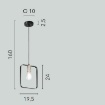 Immagine di Sospensione Design Urban Metallo Rettangolare Luce Diffusa 1xE27 Led