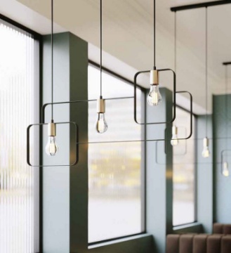 Immagine di Lampadario Design Urban Metallo Rettangolare Per Tavolo Luce Diffusa 3xE27 Led