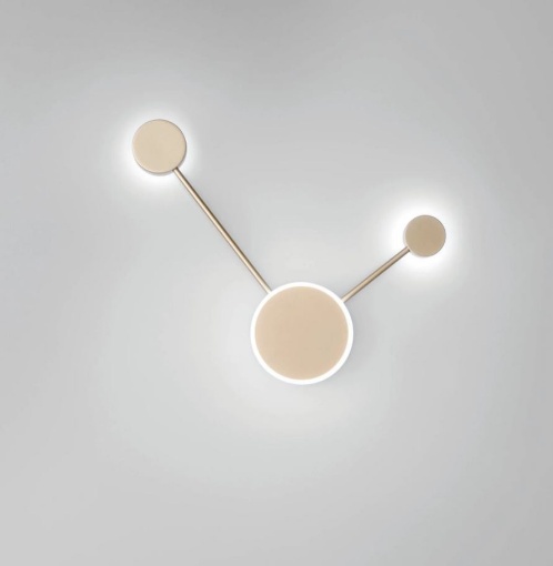 Immagine di Lampada Parete Soffitto Oro Molecole Etere PL2 Led CCT 10w Fan