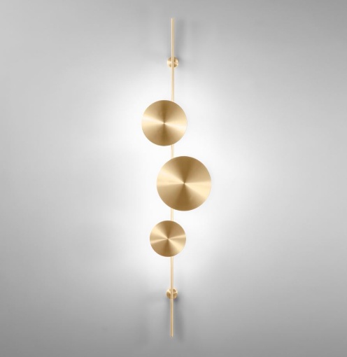 Immagine di Applique Pannello Decorativo Dischi Led CCT Idol AP Oro Fan Europe