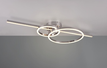 Immagine di Lampada Moderna Bacchetta con Doppio Anello Led 2700/6000k Montilla Cromo Trio Lighting