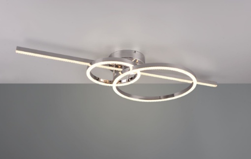 Immagine di Lampada Moderna Bacchetta con Doppio Anello Led 2700/6000k Montilla Cromo Trio Lighting