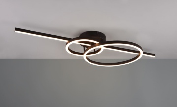 Immagine di Lampada Parete o Soffitto Design Anelli Led 2700/6000k Montilla Nero Trio Lighting 