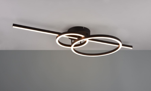 Immagine di Lampada Parete o Soffitto Design Anelli Led 2700/6000k Montilla Nero Trio Lighting 