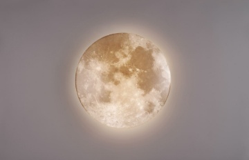 Immagine di Plafoniera Bianca Effetto Luna Led Moonika Ø37 cm Trio Lighting 