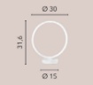 Immagine di Lampada Comodino FREDY L1 Cerchio Led CCT Luce Ambiente Design