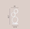 Immagine di Lampada Da Tavolo Fredy L3 Cerchi Led CCT 19w Luce Ambiente Design