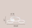 Immagine di Plafoniera Moderna Fredy PL3 Cerchi Led CCT 40w Luce Ambiente Design
