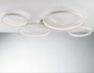Immagine di Plafoniera Moderna Bianca Cerchi Led CCT 40w Fredy PL4 Fan