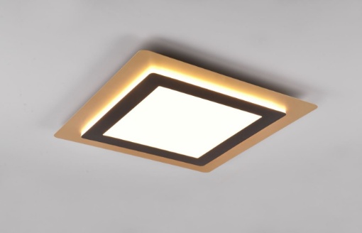 Picture of Lampada da Soffitto Quadrata Led Diverse Funzioni con Telecomando Morgan Oro e Nero cm Trio Lighting