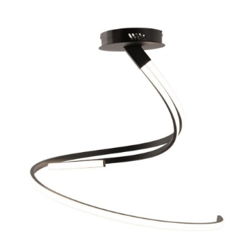 Immagine di Plafoniera Per Salotto Curvata Kinetic PL Nero Led CCT 40w Luce Ambiente Design