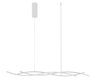 Immagine di Lampadario Bianco per Tavolo Bacchette Ondulate Led CCT Kinetic Fan Europe