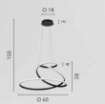 Immagine di Lampadario Soggiorno Coaster Nero Spirale Led 60w CCT Luce Ambiente Design