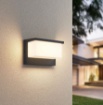 Immagine di Applique Rettangolare Led per Esterno IP54 Alluminio Antracite Nestos Trio Lighting