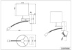 Immagine di Applique Base Legno Spot Led da Lettura e Paralume Rotondo Tessuto Bianco 1xE27 Nilam Trio Lighting