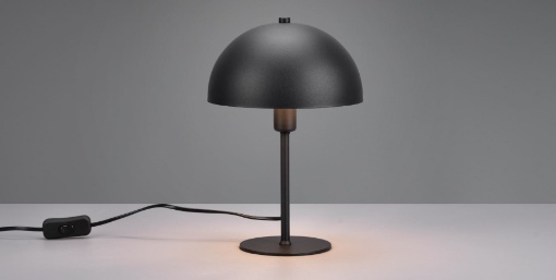 Immagine di Lumetto Nero da Comodino Design Moderno Nola 1xE14 Trio Lighting