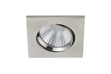 Immagine di Faretto Orientabile Nichel Quadrato da Incasso Led 3000k Pamir 8x8 cm IP23 Trio Lighting  