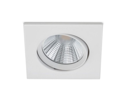 Immagine di Faretto Bagno Quadrato da Incasso Led Orientabile Pamir Bianco 8x8 cm IP23 Trio Lighting 