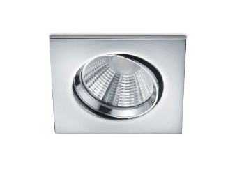 Immagine di Faretto Led Bagno Cromo Orientabile Quadrato da Incasso Pamir 8x8 cm IP23 Trio Lighting