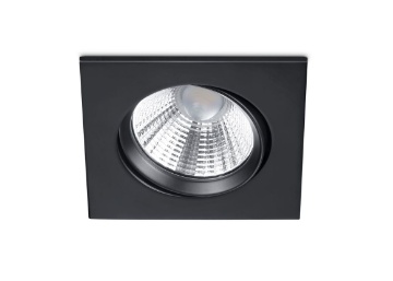 Immagine di Faretto Nero per Bagno Led Orientabile Pamir  Quadrato da Incasso IP23 Trio Lighting