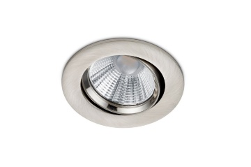 Immagine di Faretto Nichel Rotondo da Incasso Led Orientabile Pamir Ø8,5 cm IP23 Bagno Trio Lighting 