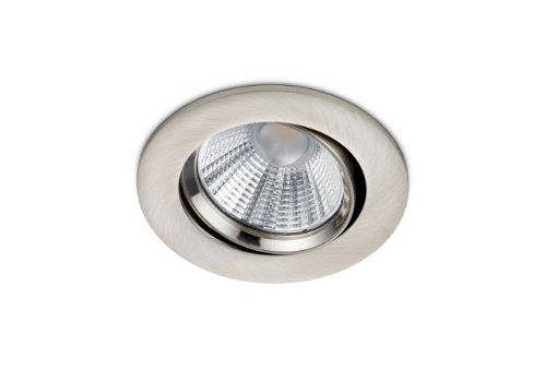 Immagine di Faretto Nichel Rotondo da Incasso Led Orientabile Pamir Ø8,5 cm IP23 Bagno Trio Lighting 