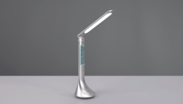 Immagine di Lampada Led da Scrivania Patty Alluminio Touch Dimmer Display Data Orario e Sveglia Trio Lighting 