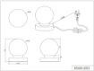 Immagine di Lumetto Prinz II Base Ottone e Paralume Sfera Vetro Bianco Trio Lighting