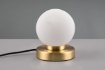 Immagine di Lumetto Prinz II Base Ottone e Paralume Sfera Vetro Bianco Trio Lighting
