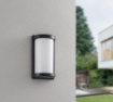 Immagine di Applique Rettangolo Alluminio Nero e Diffusore Bianco 1xE27 Puelo IP44 Trio Lighting 