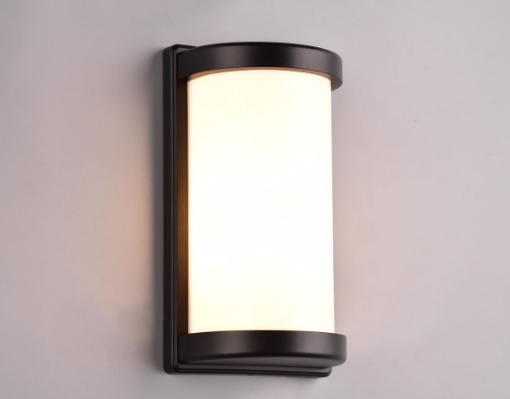 Immagine di Applique Rettangolo Alluminio Nero e Diffusore Bianco 1xE27 Puelo IP44 Trio Lighting 
